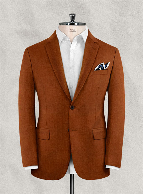 Italian Wool Cashmere Ginger Orange Suit