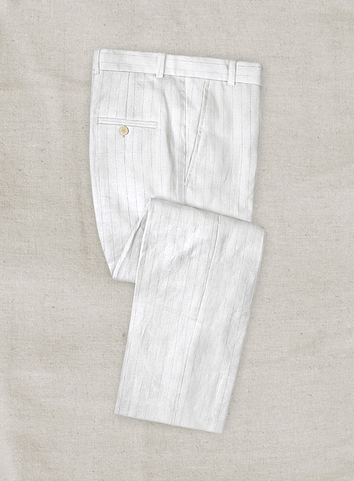 Italian Linen White Stripe Suit