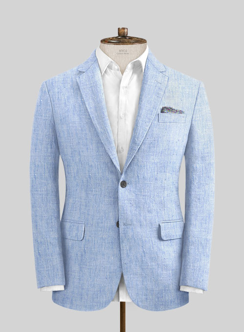 Italian Sky Blue Linen Suit
