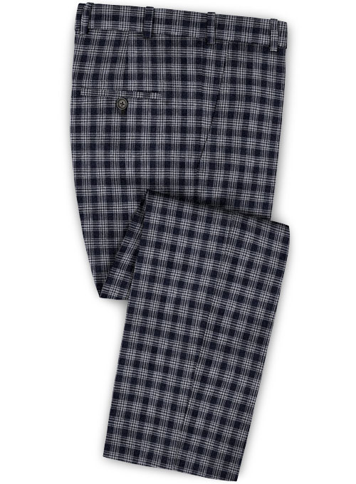 Italian Ted Blue Checks Linen Suit