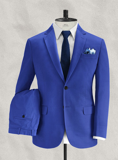 Italian Vivid Blue Cotton Suit : Made To Measure Custom Jeans For Men &  Women, MakeYourOwnJeans®