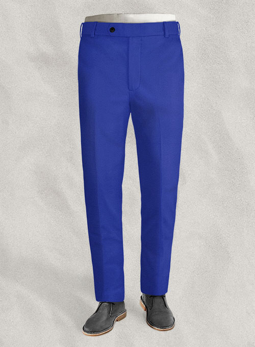 Italian Vivid Blue Cotton Suit : Made To Measure Custom Jeans For