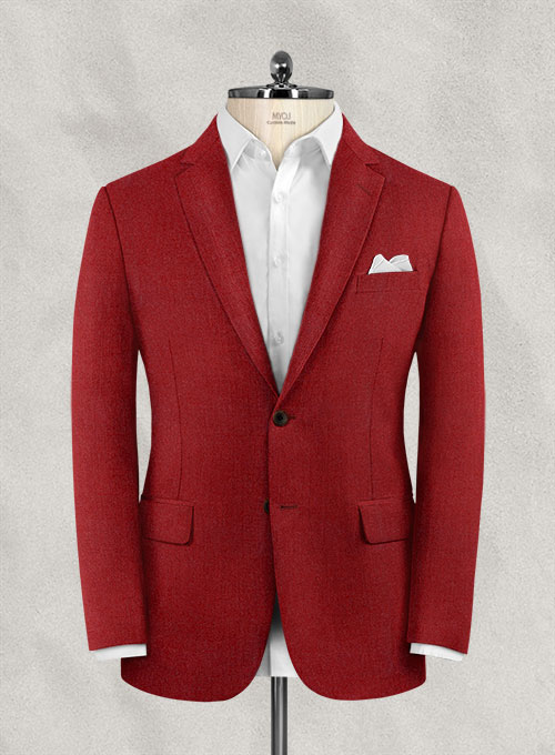 Italian Wool Cashmere Ruby Red Suit