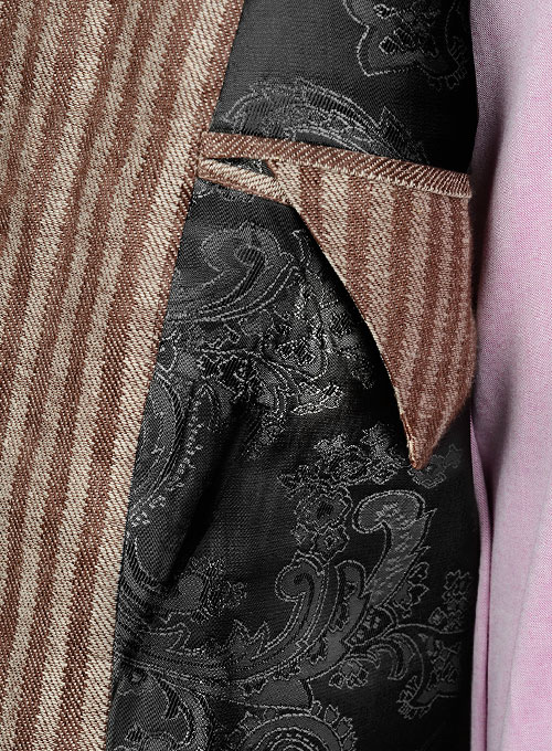 Italian Brown Stripe Linen Jacket