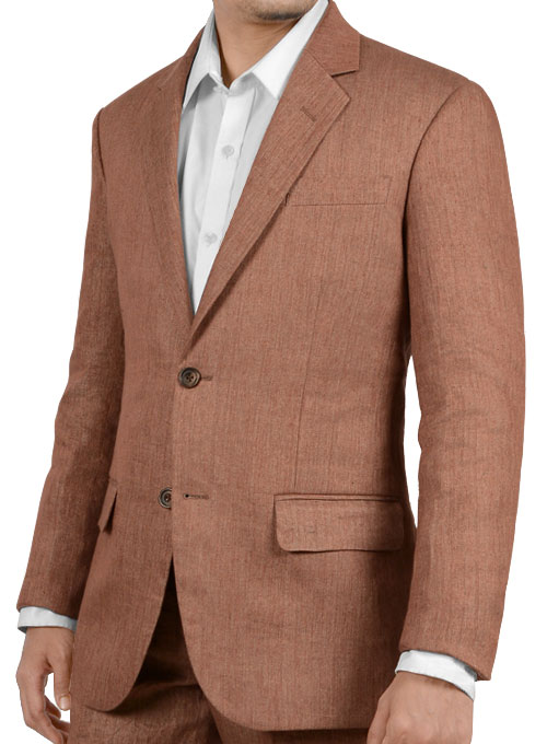 Italian Brown Twill Linen Suit