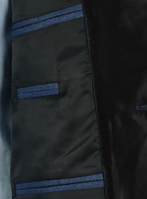 Italian Denim Indigo Linen Tuxedo Jacket