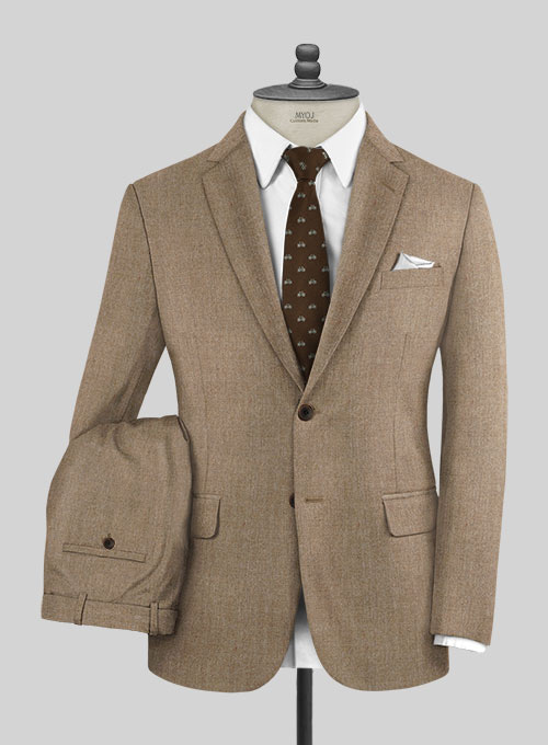 Italian Wool Cashmere Taupe Beige Suit