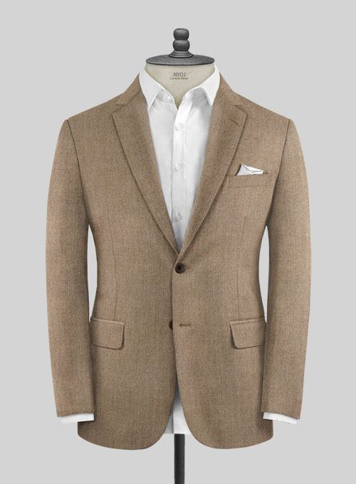 Italian Wool Cashmere Taupe Beige Suit