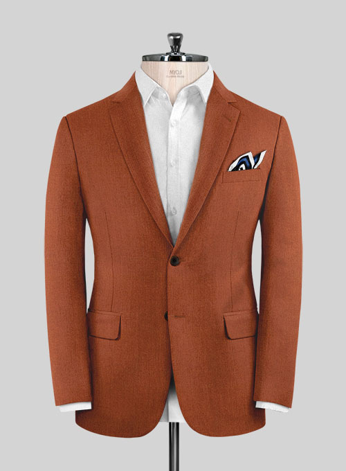 Italian Wool Cashmere Ginger Orange Suit