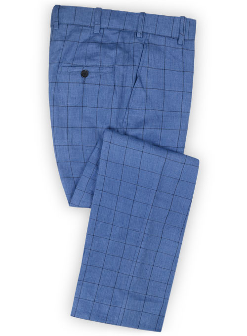 Italian Master Blue Linen Pants - 32R