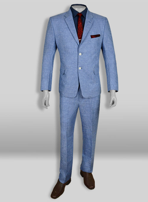 Italian Morocco Blue Linen Suit