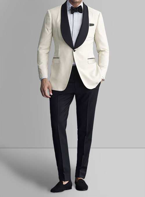 Tuxedo Suit - Ivory Jacket Black Trouser : Made To Measure Custom Jeans ...