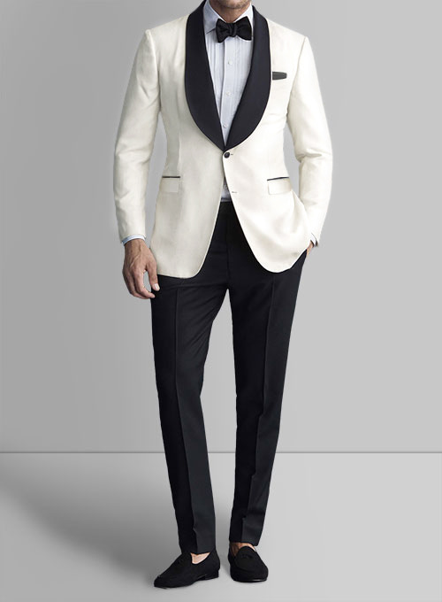 Tuxedo Suit - Ivory Jacket Black Trouser
