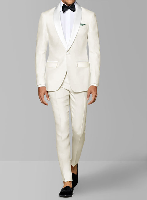 Tuxedo Suit - Ivory Jacket Ivory Trouser