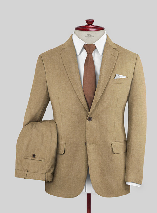 Khaki Flannel Wool Suit