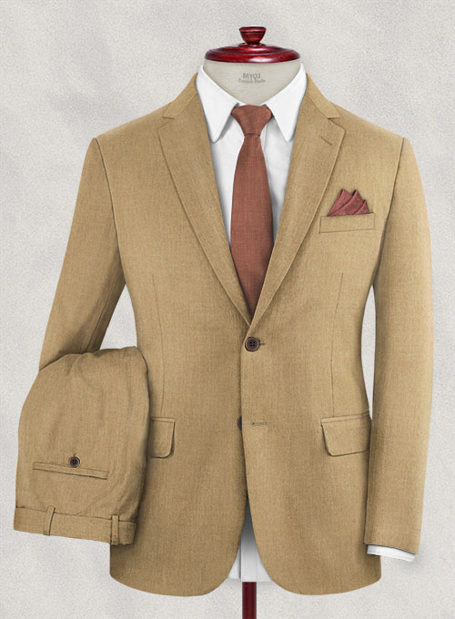 Khaki Flannel Wool Suit