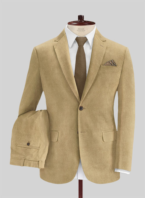 Khaki Thick Corduroy Suit