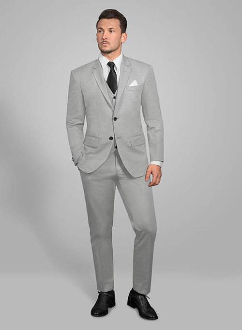 Light Gray Stretch Chino Suit - Click Image to Close