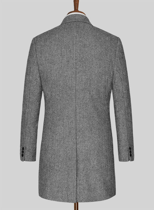 Light Weight Dark Gray Tweed Overcoat