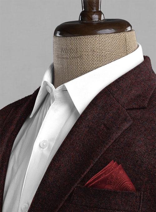 Light Weight Melange Wine Tweed Suit - Click Image to Close