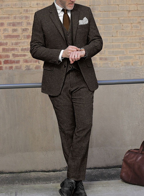 Light Weight Dark Brown Tweed Suit