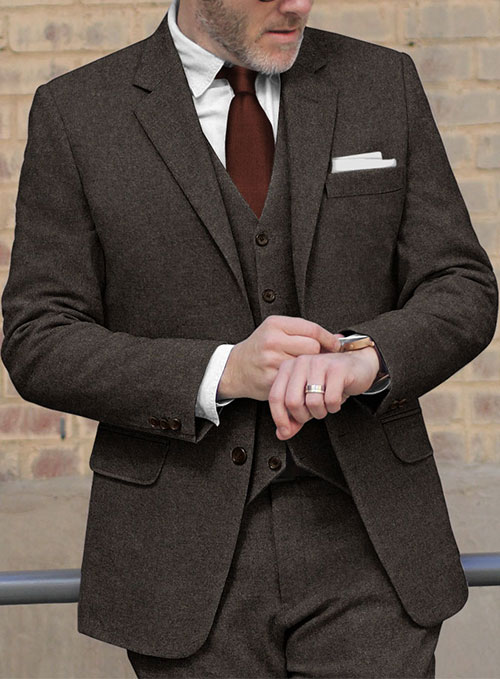 Light Weight Dark Brown Tweed Suit