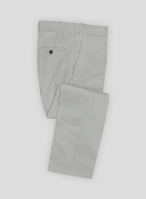 Light Gray Feather Cotton Canvas Stretch Suit