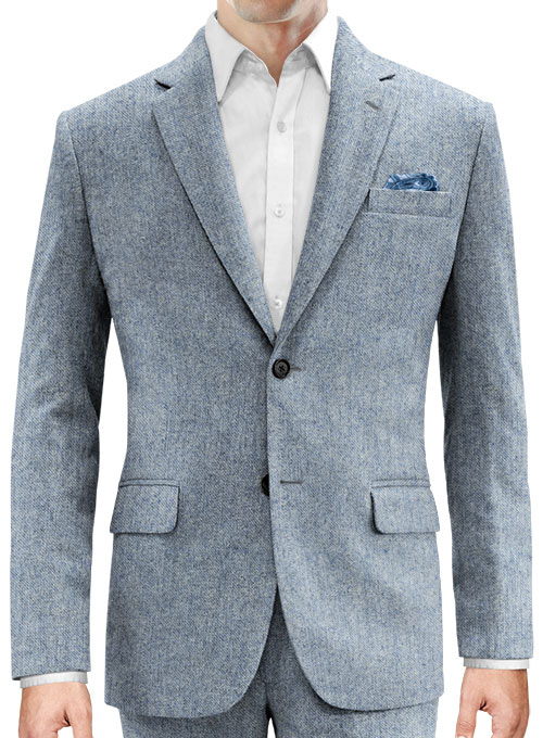 Light Blue Denim Tweed Suit - Click Image to Close