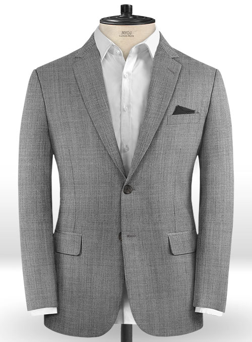 Light Gray Pick & Pick Wool Suit - Click Image to Close