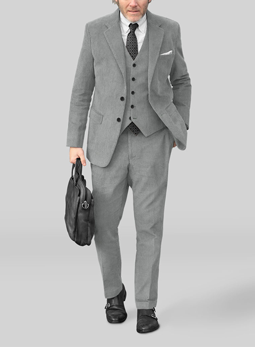 Light Gray Corduroy Suit - Click Image to Close
