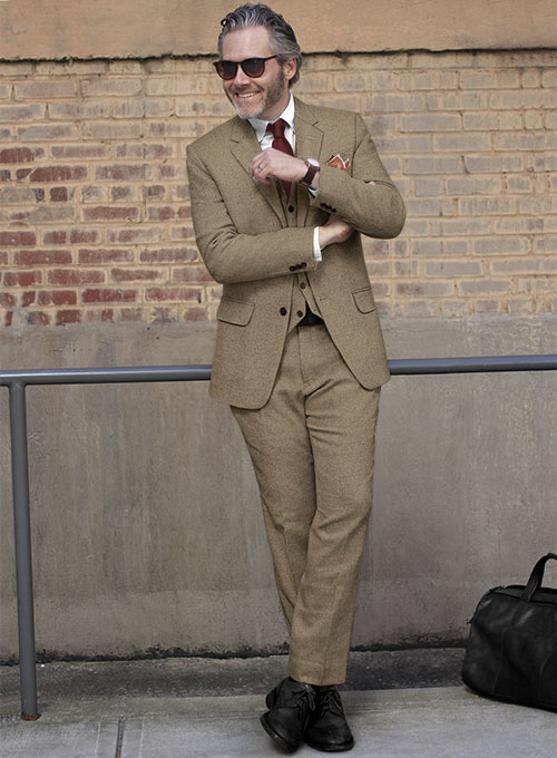 Light Weight Light Brown Tweed Suit