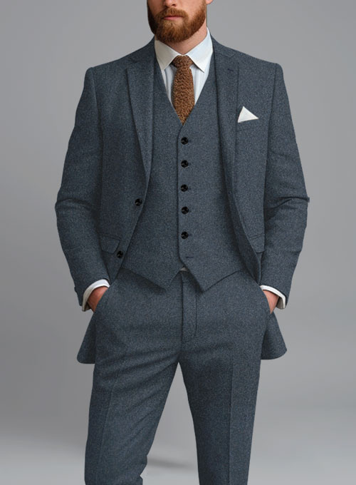 Light Weight Bond Blue Tweed Suit