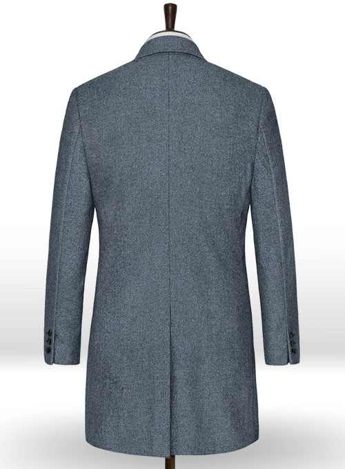 Light Weight Bond Blue Tweed Overcoat - Click Image to Close