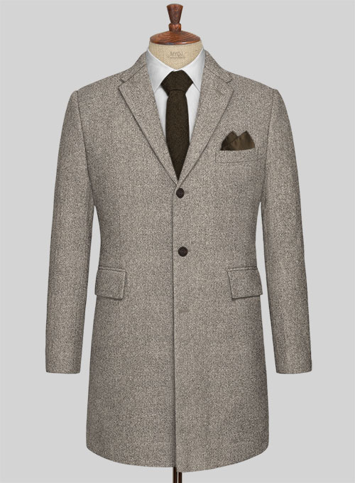 Light Weight Brown Tweed Overcoat