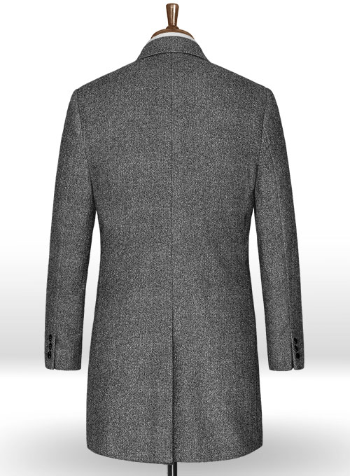 Light Weight Dark Gray Tweed Overcoat - Click Image to Close