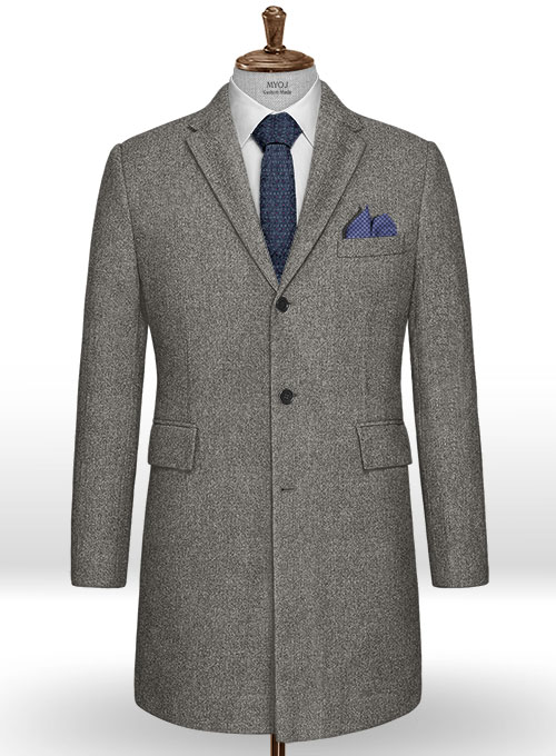 Light Weight Dark Gray Tweed Overcoat