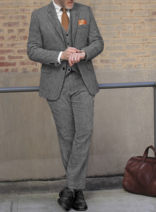 Light Weight Dark Gray Tweed Suit