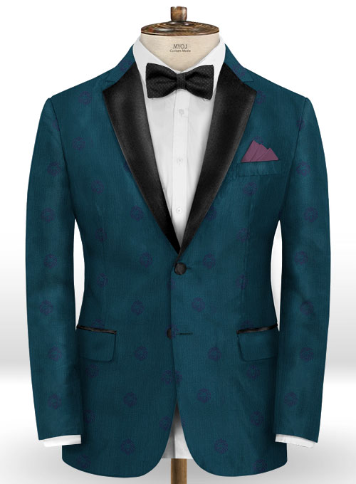 Lion Dark Teal Wool Tuxedo Suit