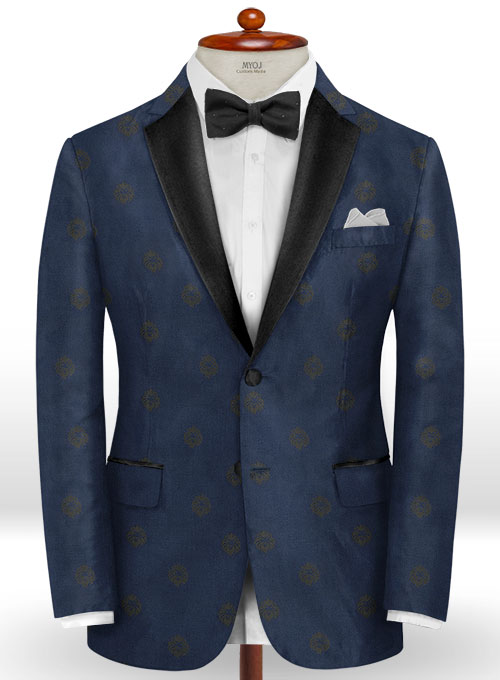 Lion Navy Wool Tuxedo Suit