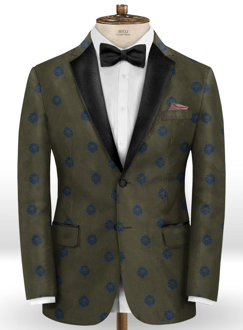 Lion Olive Wool Tuxedo Suit