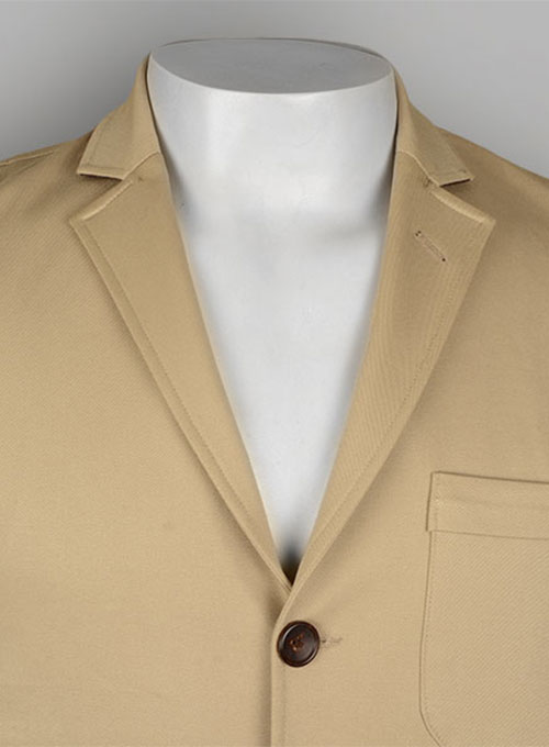 Light Beige Super Cotton Stretch Jacket with Trim