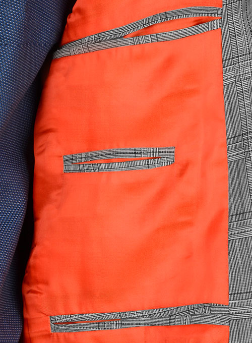 Light Gray Checks Wool Linen Jacket