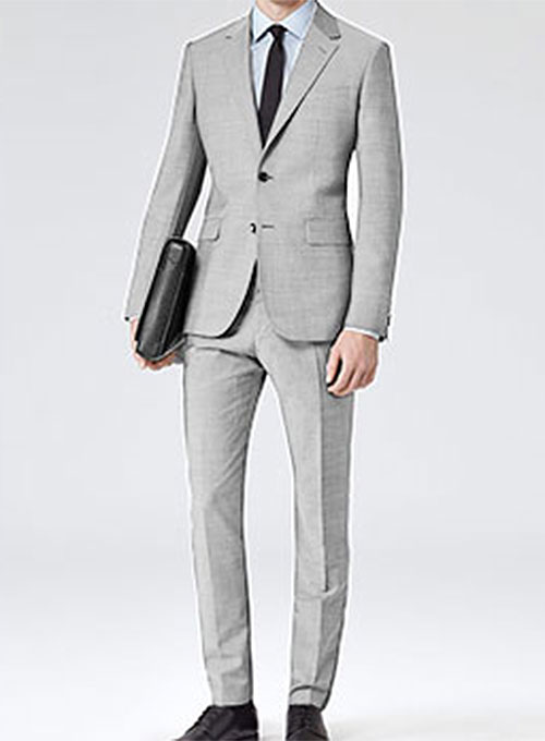 Worsted Light Gray Wool Suit – StudioSuits