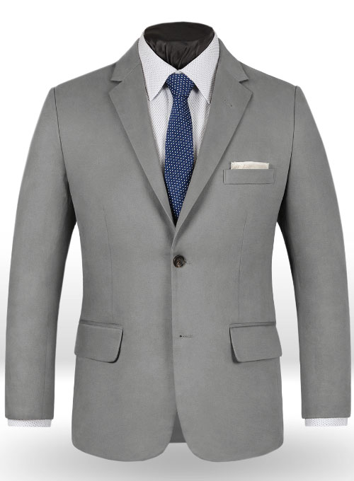 Light Gray Peach Finish Chino Suit