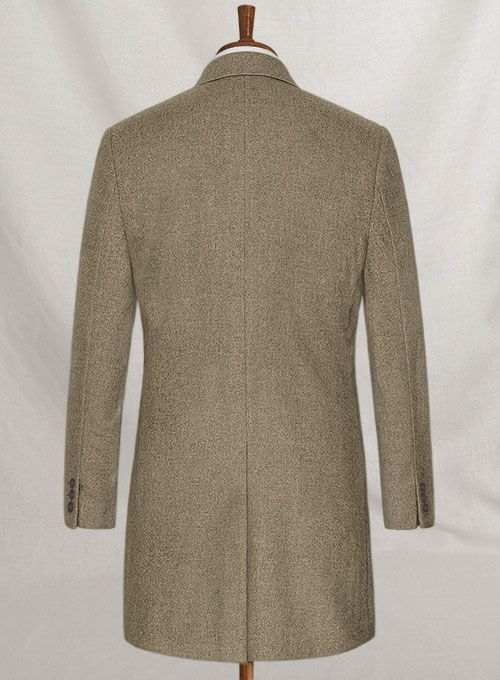 Light Weight Melange Brown Tweed Overcoat - Click Image to Close