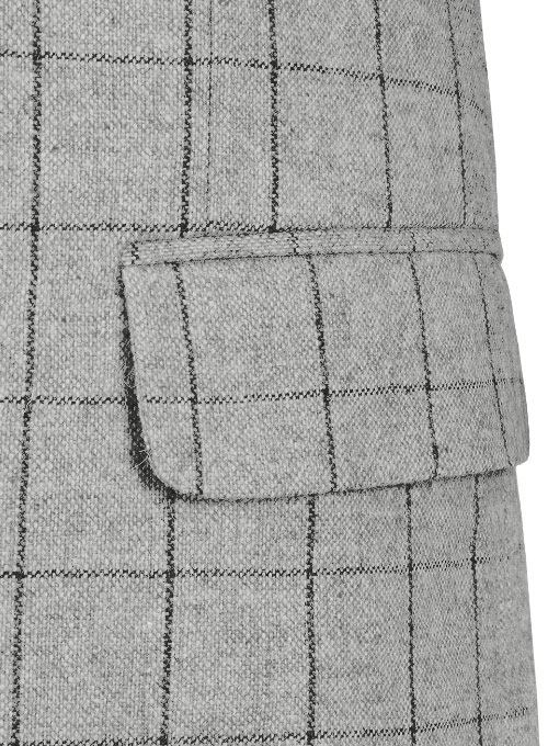 Light Weight Checks Gray Tweed Suit - Click Image to Close