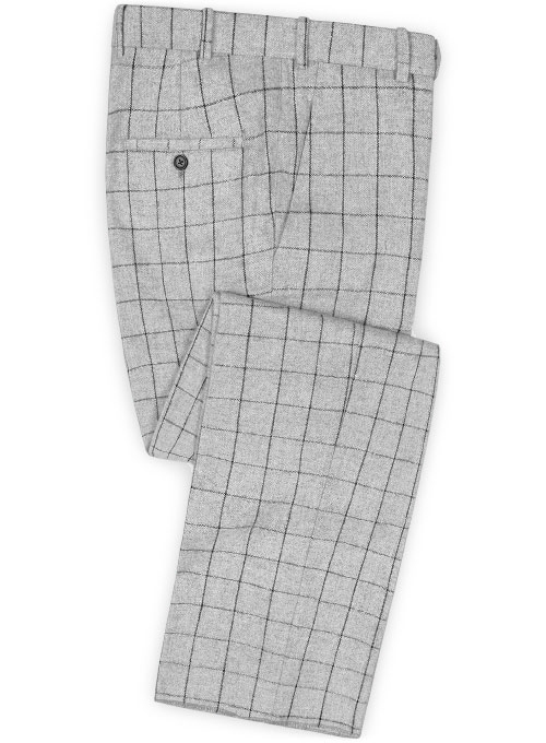 Light Weight Checks Gray Tweed Suit - Click Image to Close