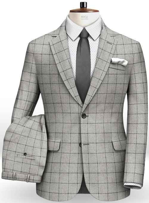 Grey Gun Check Tweed Waverly Jacket - Custom Fit Tailored Clothing