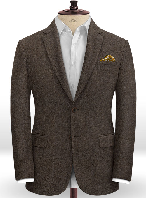 Light Weight Dark Brown Tweed Suit - Click Image to Close