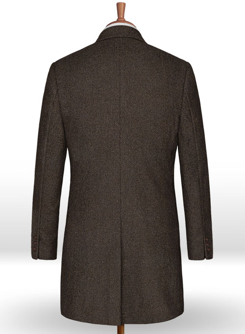 Light Weight Dark Brown Tweed Overcoat